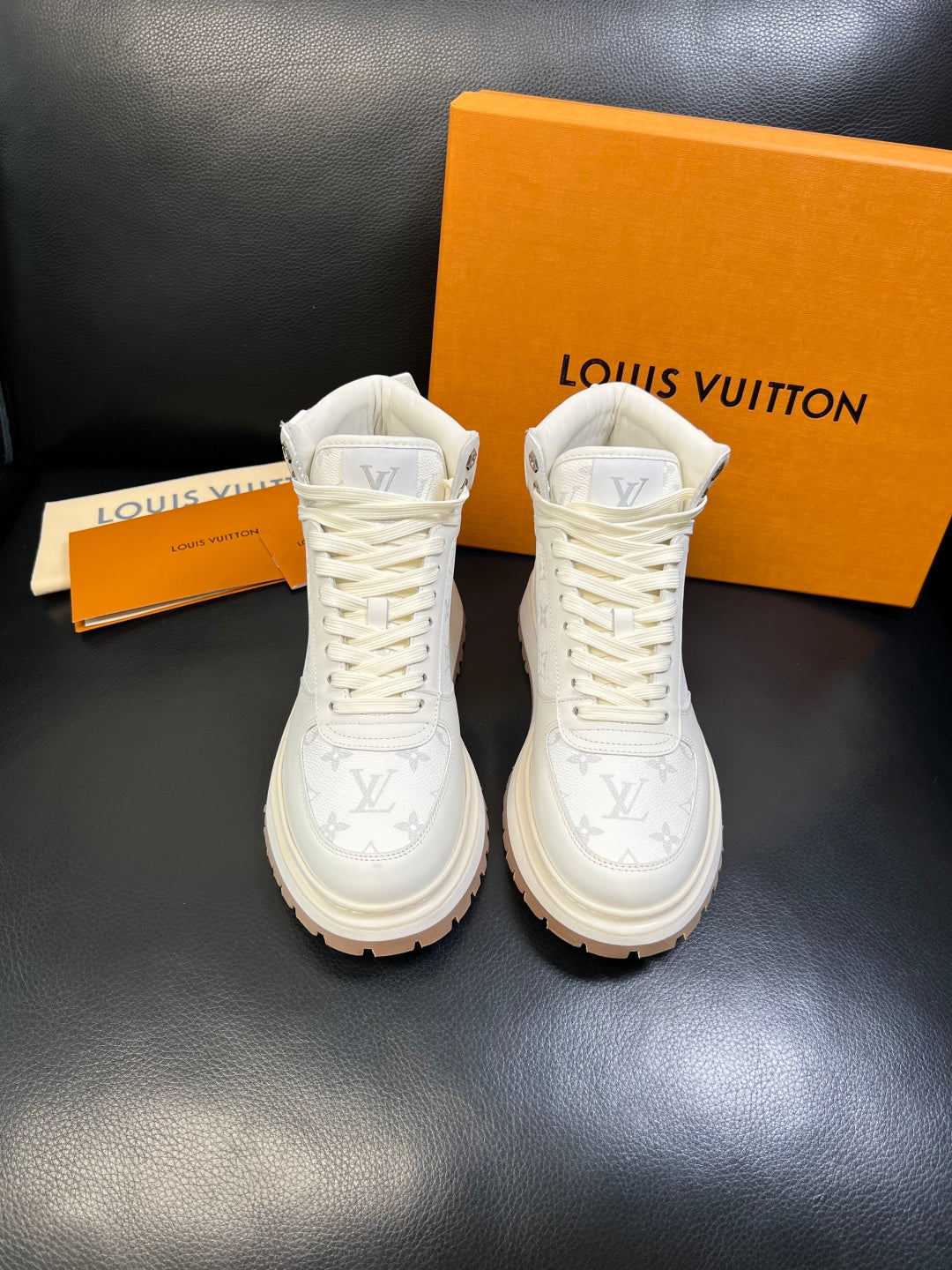 Louis Vuitton White Monogram High-Top Sneakers