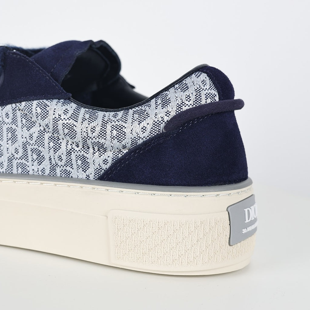 Dior B33 Low-Top Sneakers – Navy Blue Suede & Oblique Canvas