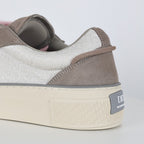 Dior B33 Low-Top Sneakers – Grey Suede & Silver with Pink Laces