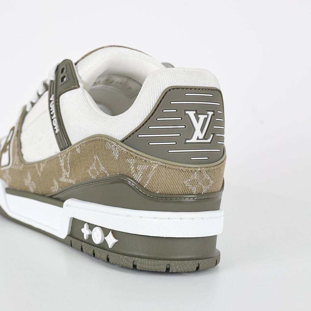Louis Vuitton Trainer X1 Max – Olive Monogram Denim | Luxury Classic