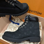 Louis Vuitton × Timberland Black Monogram Work Boots