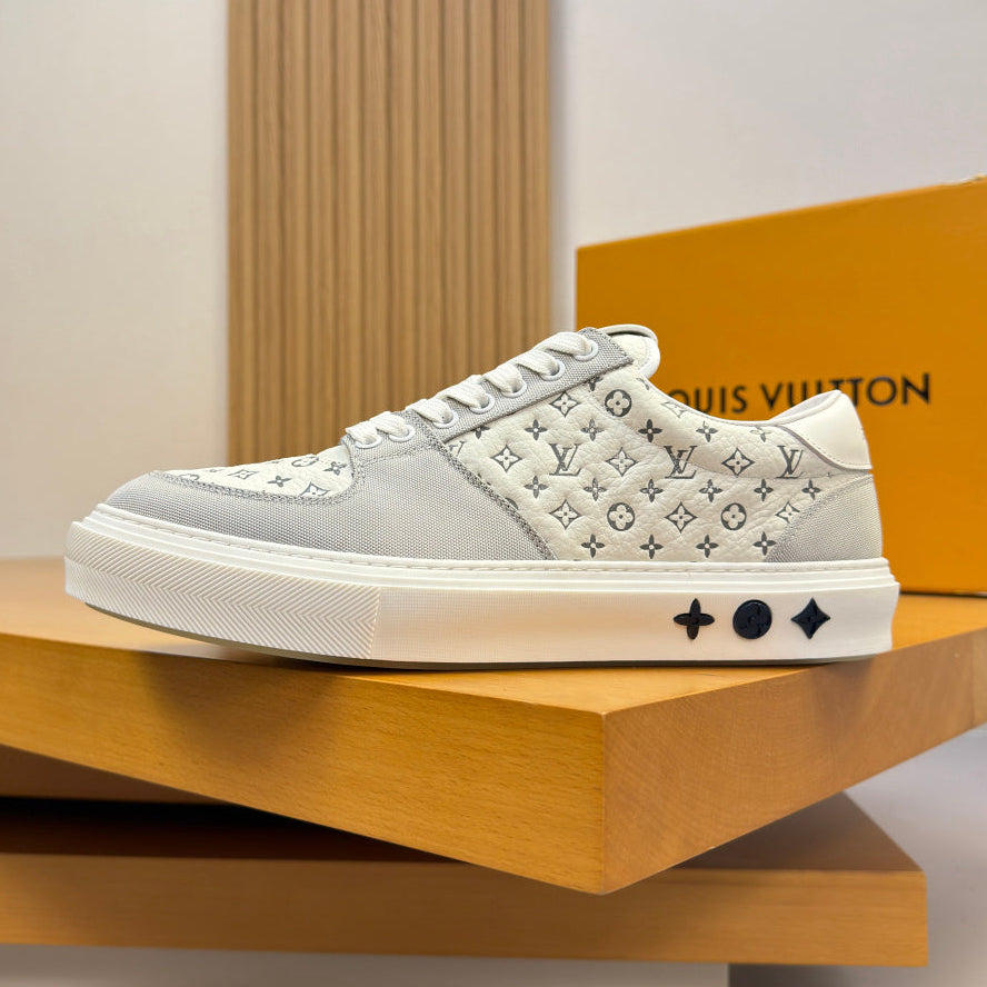 Louis Vuitton Charlie Sneaker – Grey & White Monogram | Luxury Low-Top