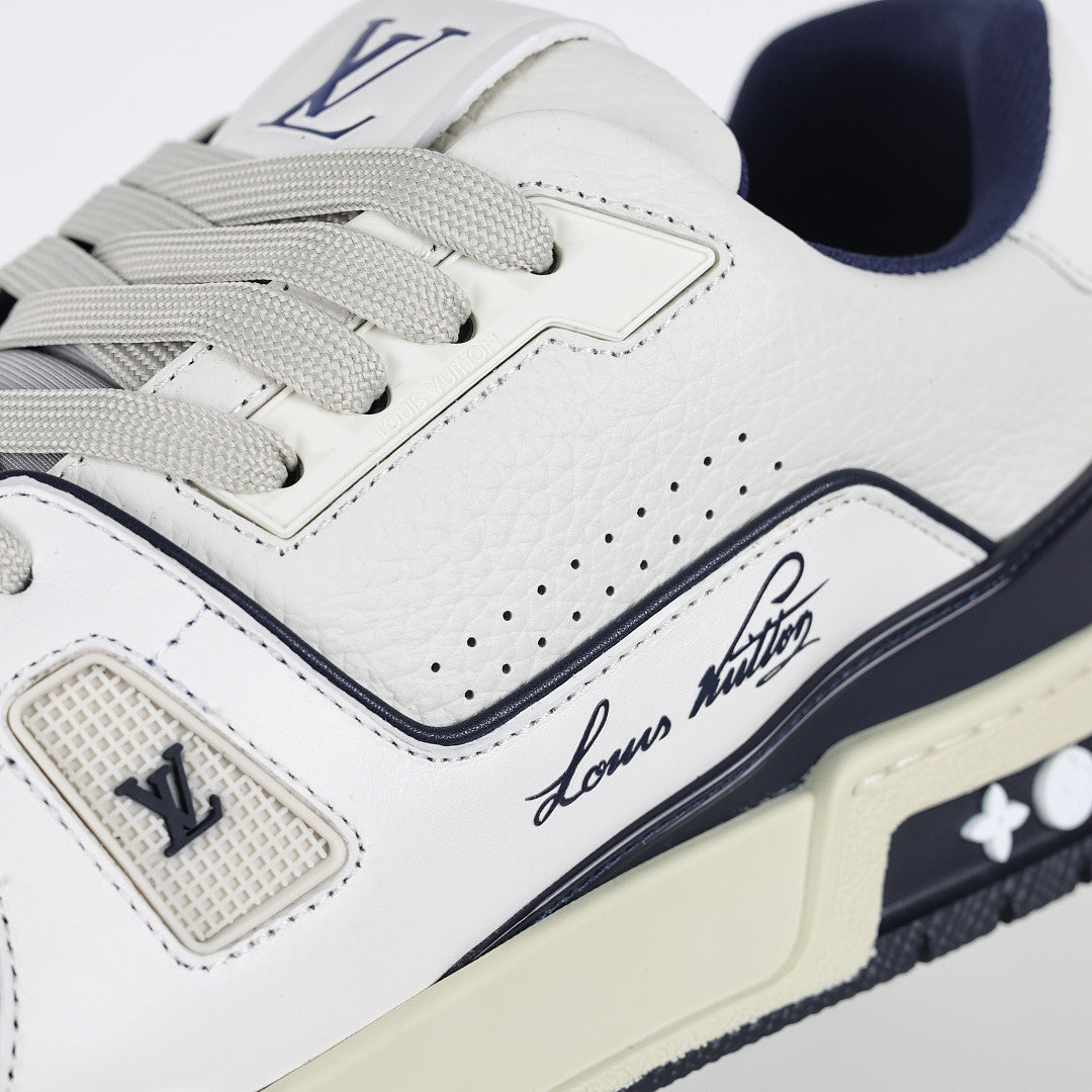 Louis Vuitton Trainer X1 Max – White & Navy Vintage | Luxury Sneakers