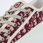 Dior Walk'n'Dior Low-Top Sneakers – Burgundy Oblique Embroidered Canvas