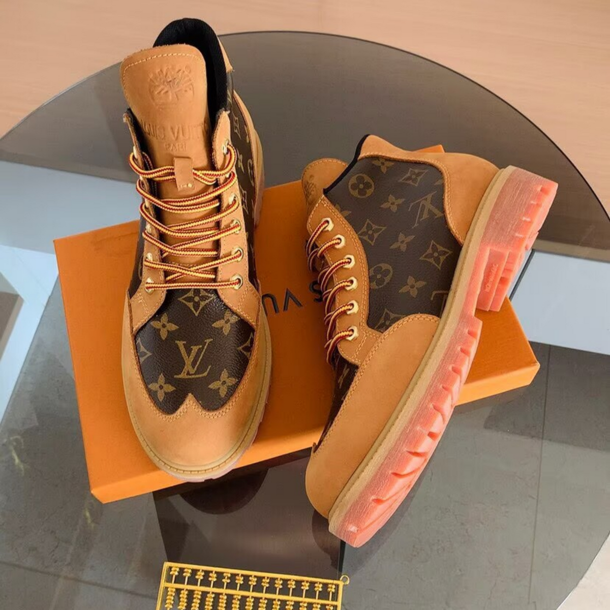 Louis Vuitton Brown Monogram High-Top Sneakers