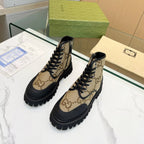 Gucci GG Monogram Lug-Sole Ankle Boots
