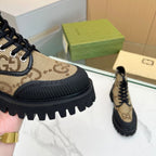 Gucci GG Monogram Lug-Sole Ankle Boots
