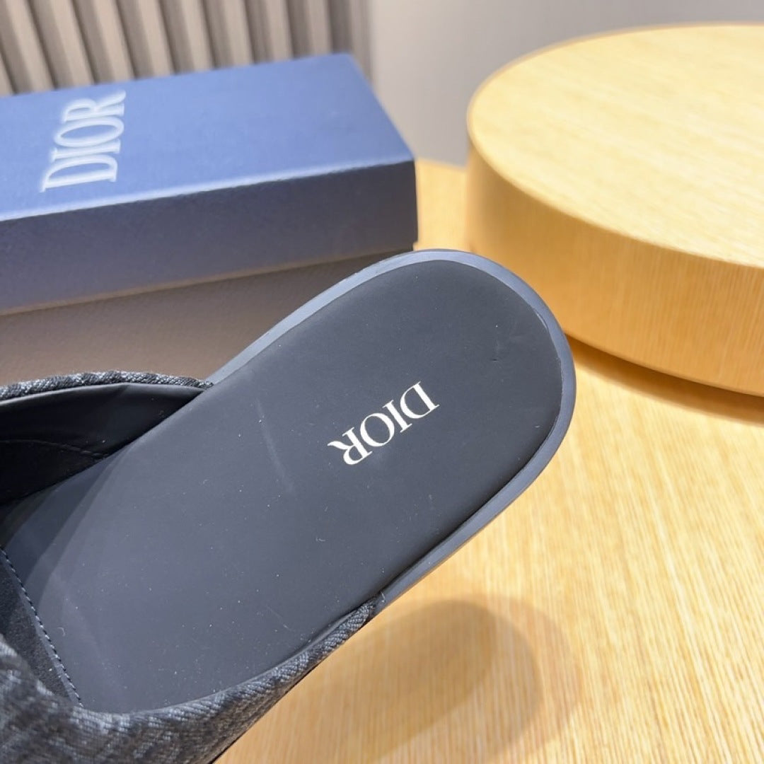 Dior Oblique Slip-On Mules – Black