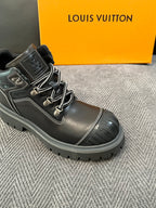 Louis Vuitton Black Lace-Up Work Boots