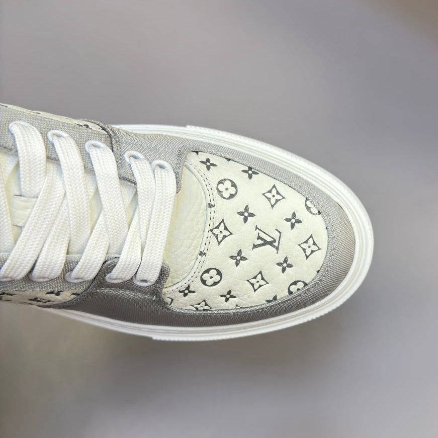 Louis Vuitton Charlie Sneaker – Grey & White Monogram | Luxury Low-Top