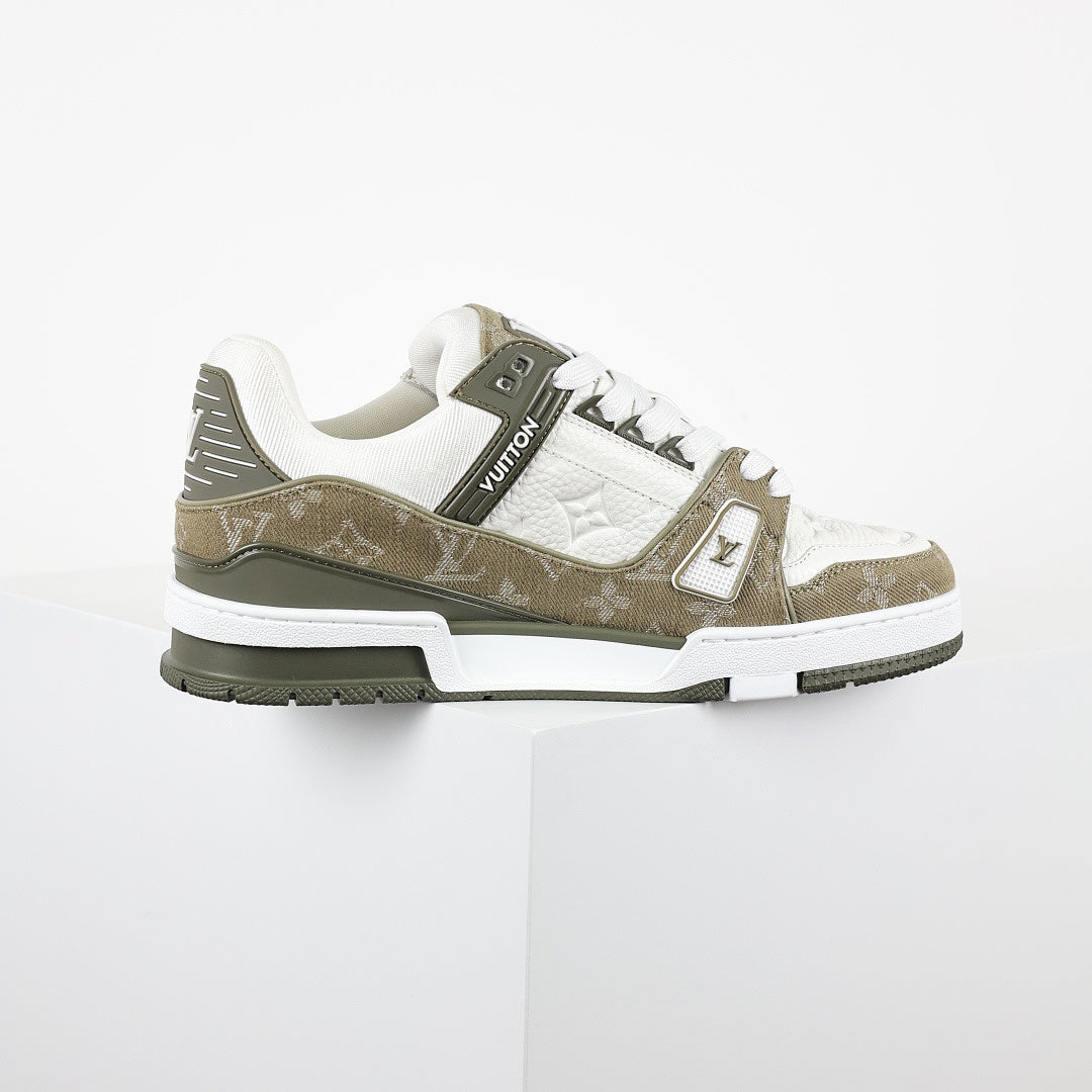 Louis Vuitton Trainer X1 Max – Olive Monogram Denim | Luxury Classic