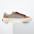 Dior B33 Low-Top Sneakers – Caramel Suede & Oblique Canvas with Navy Laces