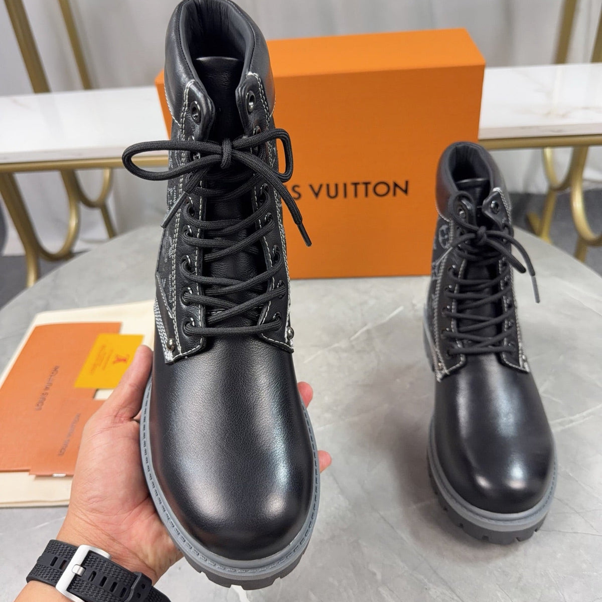 Louis Vuitton LV Trail Sneaker Dark Grey | White Monogram Flower