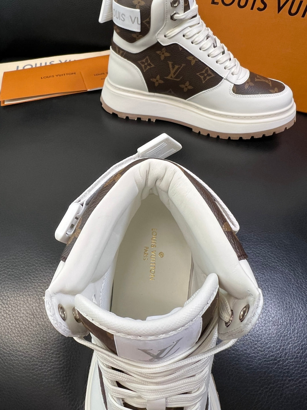 Louis Vuitton White Monogram High-Top Sneakers