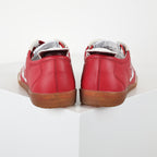 Chanel CC Logo Retro Sport Sneakers – Red Leather & Cream Suede with Gum Sole