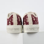 Dior Walk'n'Dior Low-Top Sneakers – Burgundy Oblique Embroidered Canvas