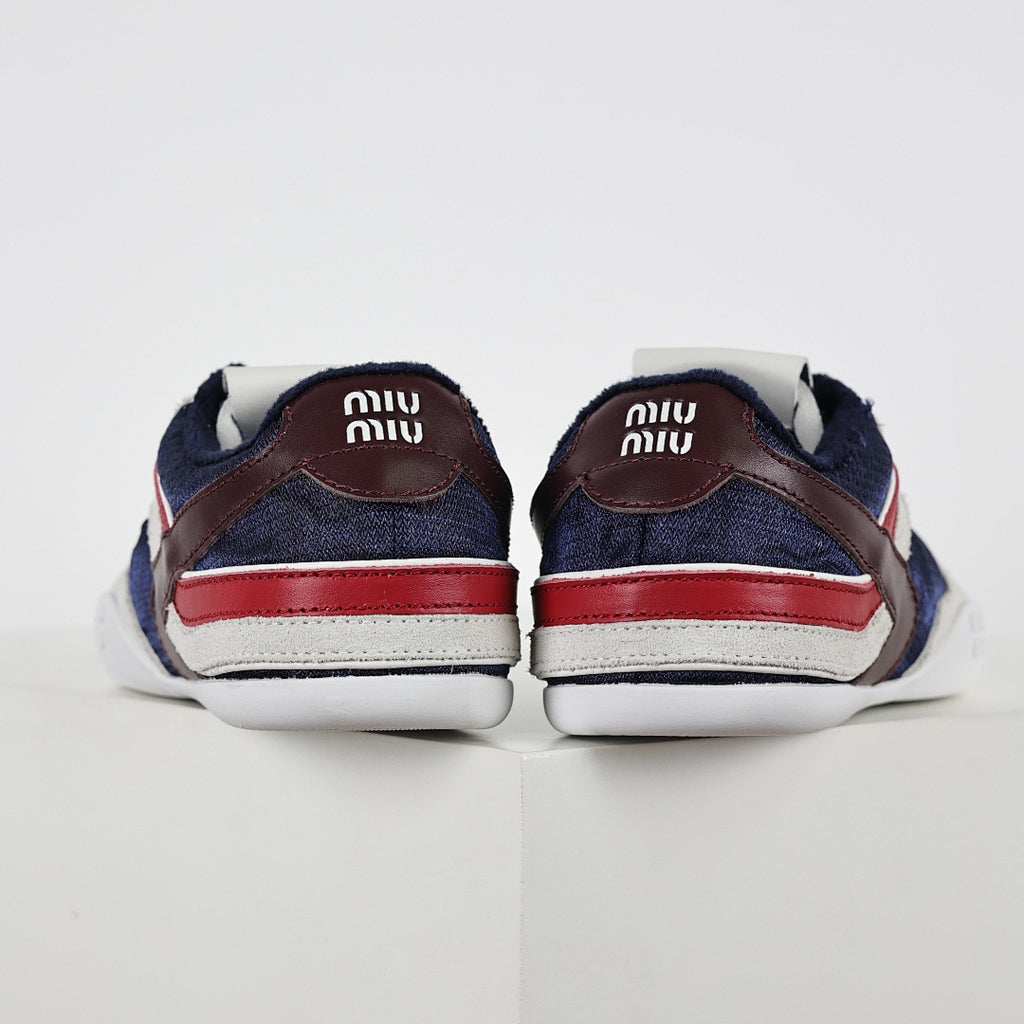 Miu Miu Tri-Color Suede & Velvet Trainer Sneakers