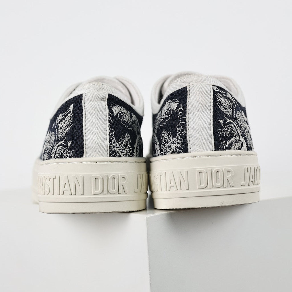 Dior Walk'n'Dior Low-Top Sneakers – Navy Toile de Jouy Embroidered Canvas