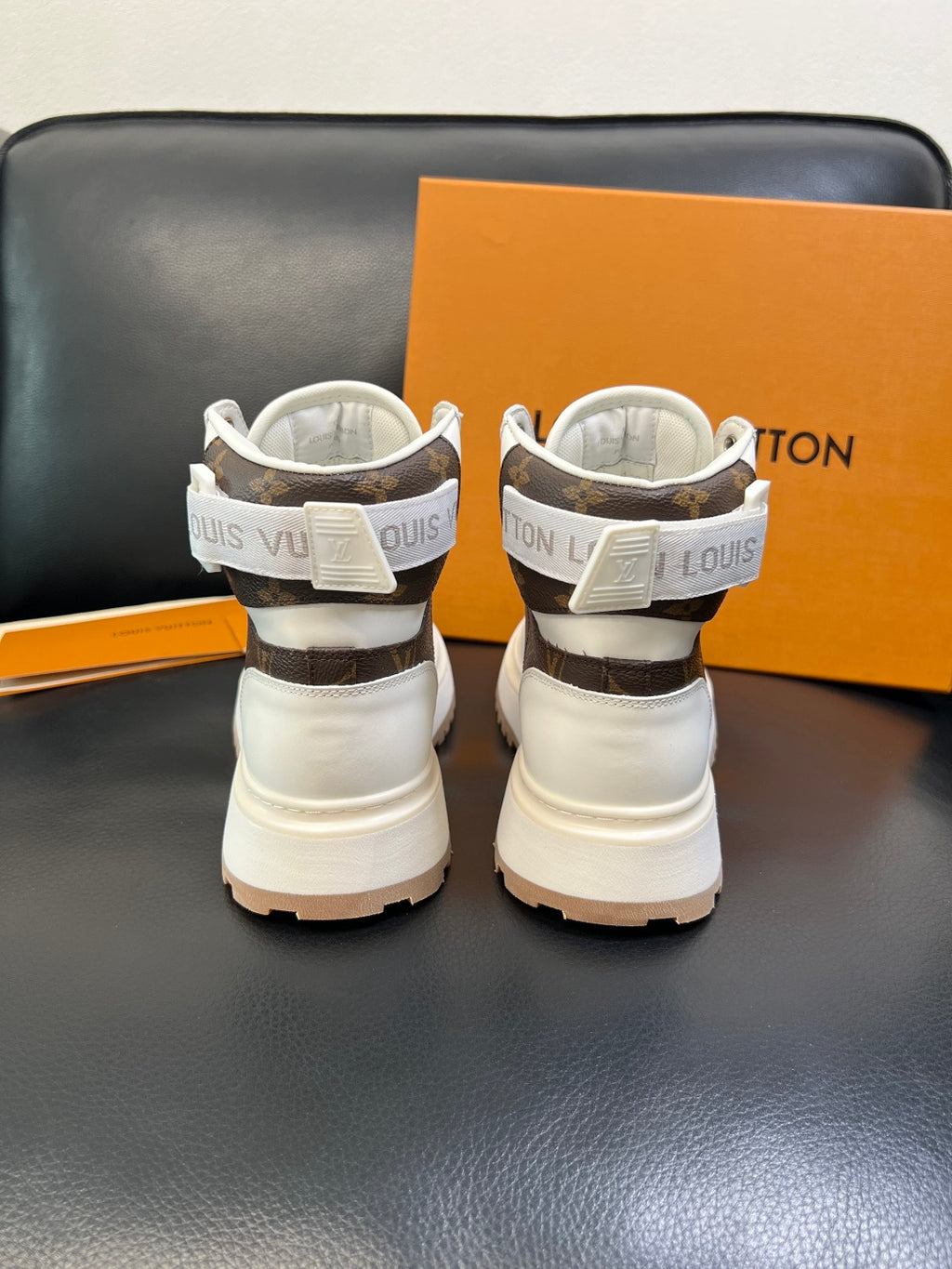 Louis Vuitton White Monogram High-Top Sneakers
