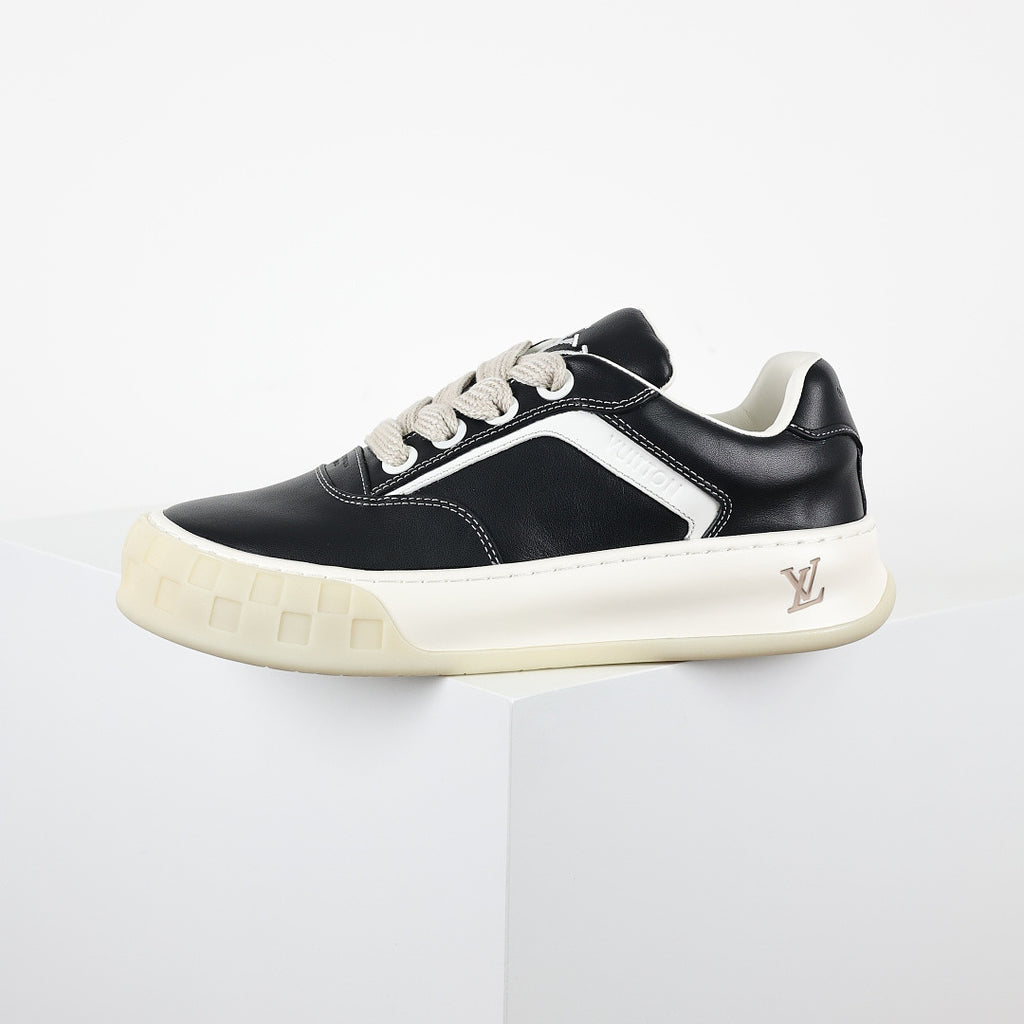 Louis Vuitton Leather Biscuit Sneakers – Black
