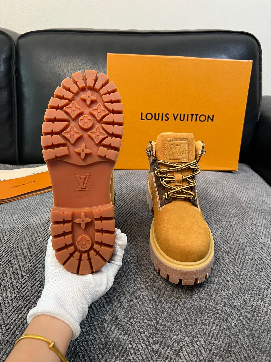 Louis Vuitton Monogram Work Boots - Tan