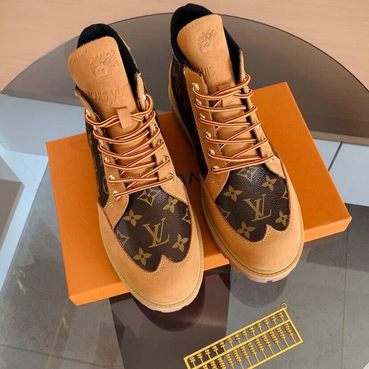 Louis Vuitton Brown Monogram High-Top Sneakers