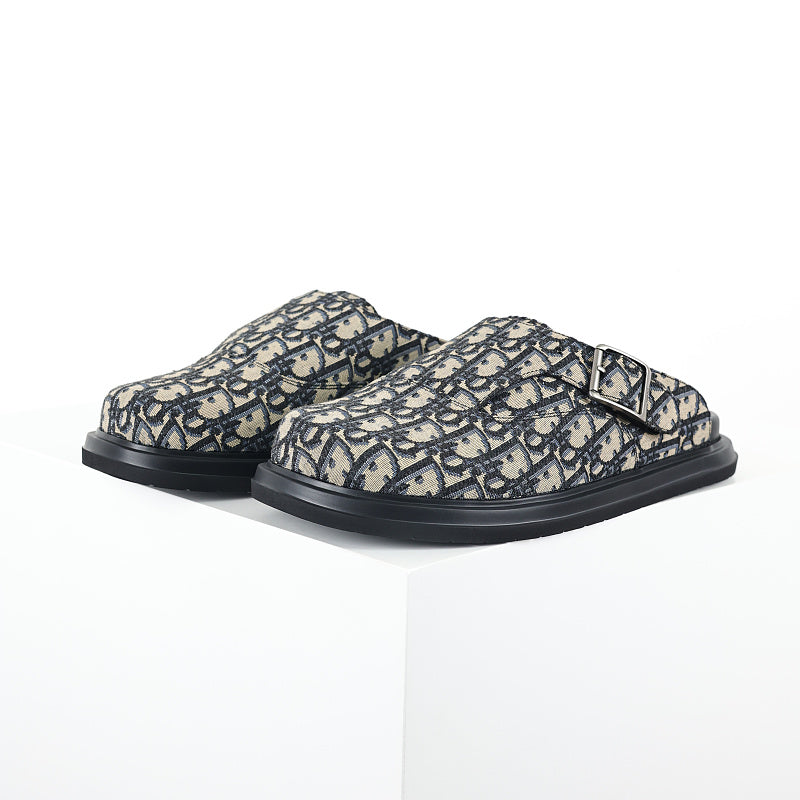 Dior Aqua Oblique Mule – Beige & Black
