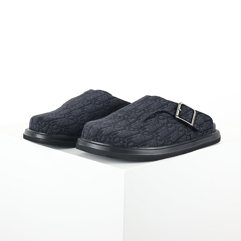 Dior Aqua Oblique Mule – Dark Navy & Black