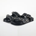 Dior Aqua Oblique Double-Buckle Slides – Black & Beige