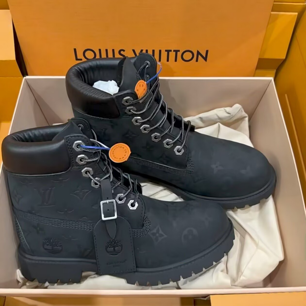 Louis Vuitton × Timberland Black Monogram Work Boots