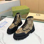 Gucci GG Monogram Lug-Sole Ankle Boots