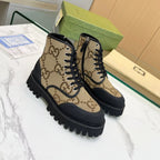 Gucci GG Monogram Lug-Sole Ankle Boots