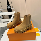 Louis Vuitton Tan Chelsea Lug Boots