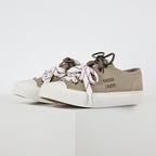 Miu Miu Canvas Low-Top Sneakers in Khaki
