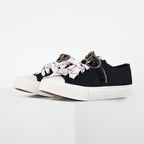 Miu Miu Canvas Low-Top Sneakers in Black