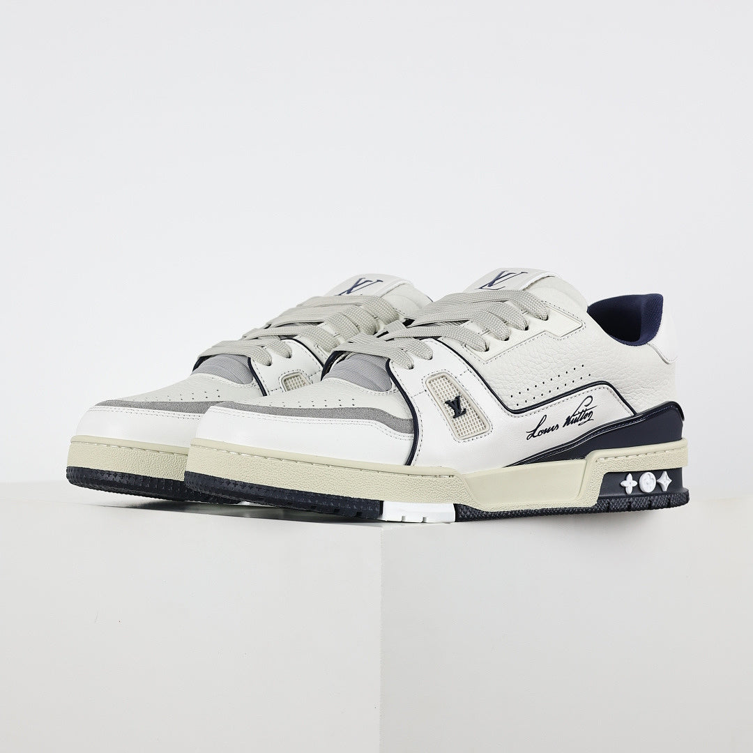 Louis Vuitton Trainer X1 Max – White & Navy Vintage | Luxury Sneakers
