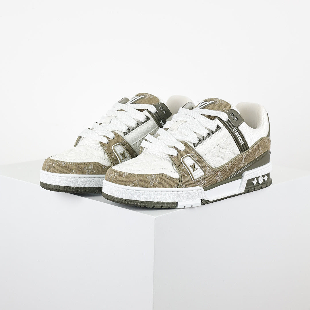 Louis Vuitton Trainer X1 Max – Olive Monogram Denim | Luxury Classic