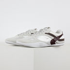 Miu Miu Suede & Satin Trainer Sneakers in White & Brown