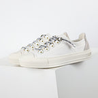 Dior Walk'n'Dior Low-Top Sneakers – White Canvas & J'adior Ribbon Laces with Gold Studs